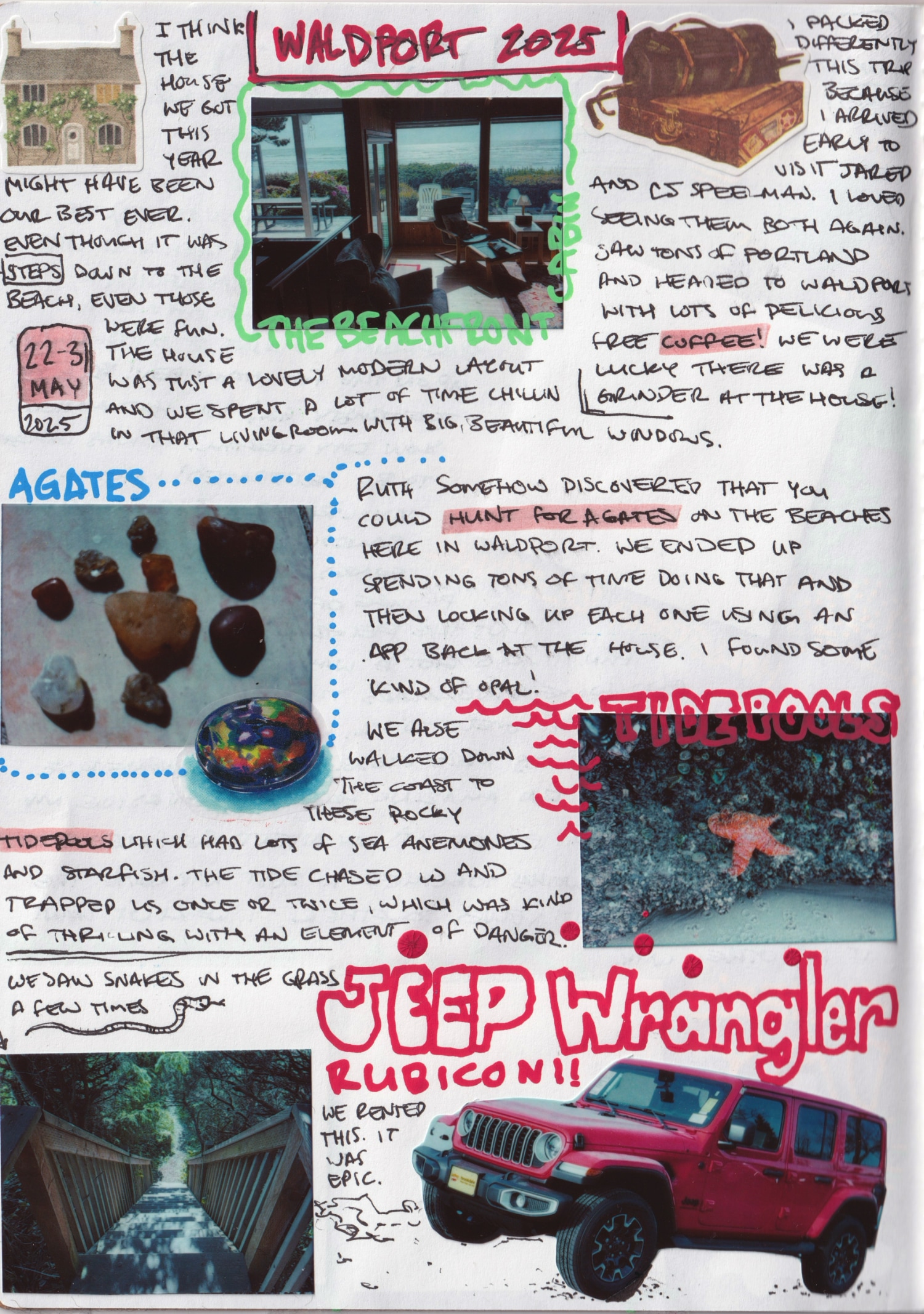 Scrapbook page of our trip to Waldport, OR
